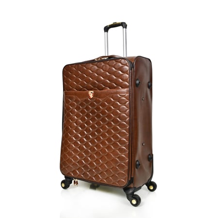 مورانو طقم شنطة سفر جلد ثلاث قطع بني غامق