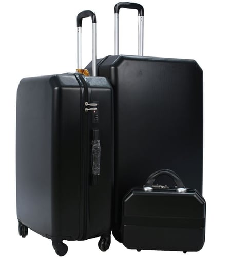 مورانو طقم شنط سفر فايبر من 5 قطع متين أسود