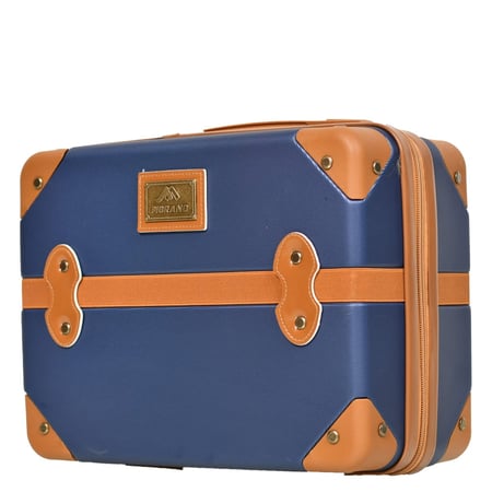 مورانو شنط سفر فايبر ثلاثة قطع مع مكياج أزرق غامق و بني فاتح