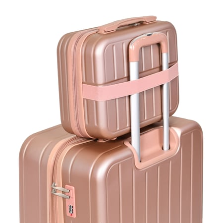 مورانو طقم شنط سفر فايبر اربع قطع روز جولد