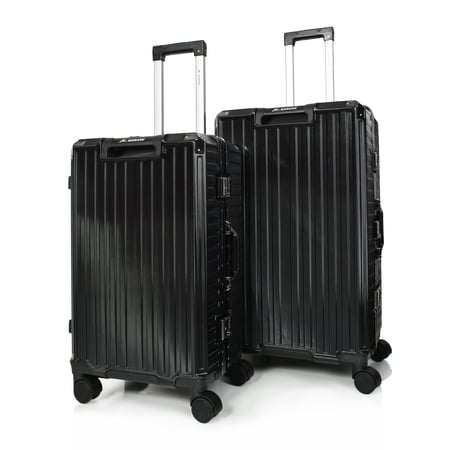 مورانو طقم شنط سفر المنيوم و فايبر ثلاثة قطع تصميم أنيق ومتين أسود