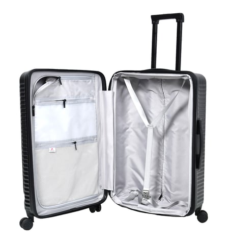 مورانو طقم شنط سفر مكون من قطعتين رمادي غامق فايبر