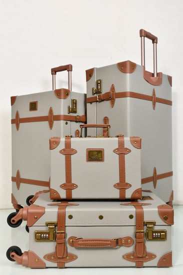 مورانو طقم شنط سفر كلاسيك جلد اربع قطع رمادي