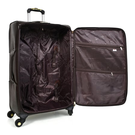 مورانو طقم شنطة سفر جلد ثلاث قطع كوفي