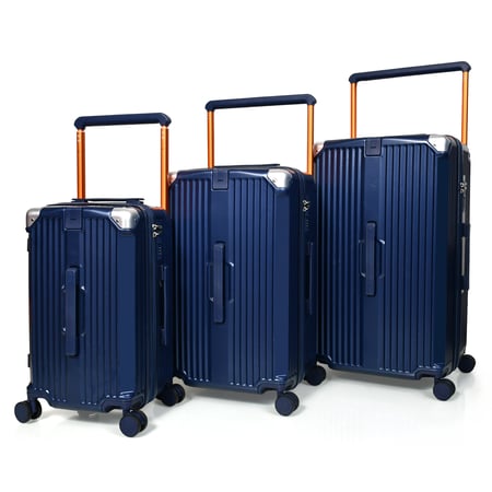 مورانو طقم  شنط سفر فايبر اركان الامنيوم ثلاثة قطع كحلي