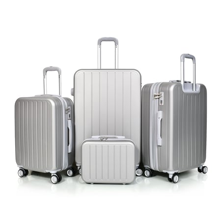 مورانو طقم شنط سفر فايبر اربع قطع سلفر