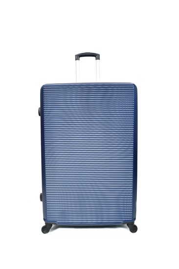 مورانو طقم شنط سفر 4 قطع فايبر بشكل مموج حديث الطراز ازرق غامق