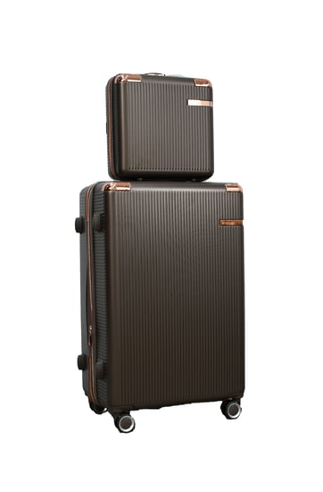 طقم شنط سفر مورانو كلاسيك ثلاثة قطع مع شنطة اكسسوارات بني