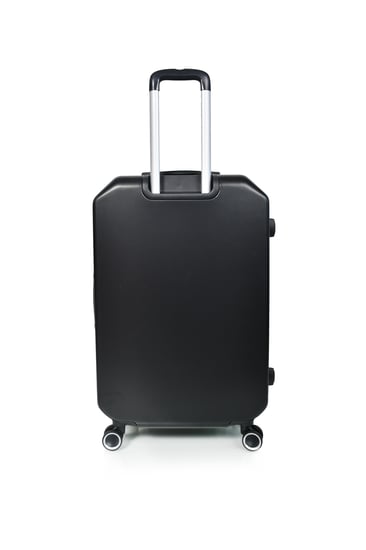 طقم شنط سفر مورانو فايبر بتصميم معين هندسي مكون من 4 قطع أسود