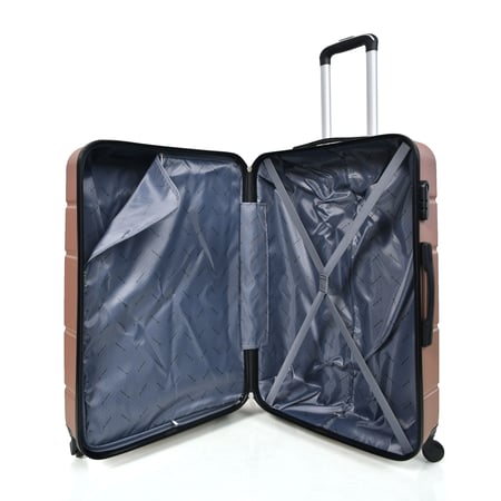 طقم  شنط سفر فايبر مورانو ثلاث قطع لون روز قولد