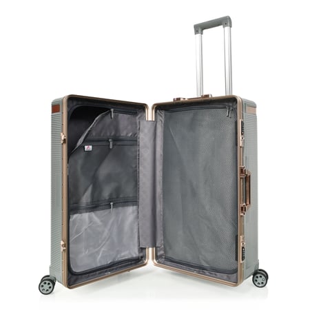 طقم شنط سفر فايبر الومينيوم  من مورانو فاخر  2 قطع لون رمادي صخري