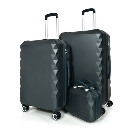 مورانو طقم شنط سفر فايبر 4 قطع أخضر