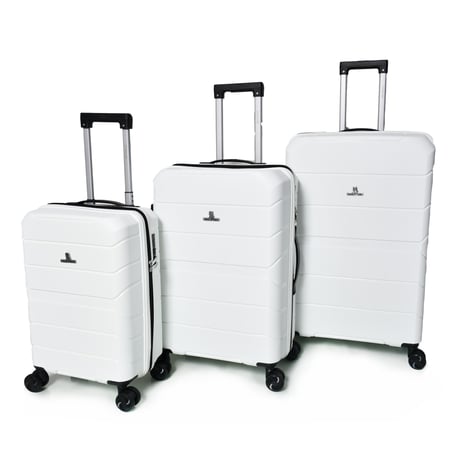 طقم شنط سفر من ستار لاين PP بولي بروبلين المضادة للكسر 3 قطع أبيض