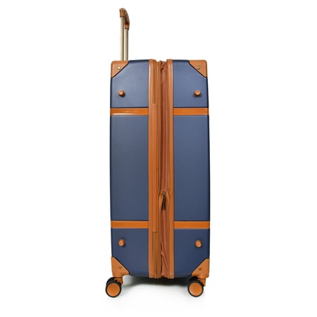 طقم شنط سفر كلاسيك مورانو من7 قطع فايبر و جلد فاخر كحلي و بني