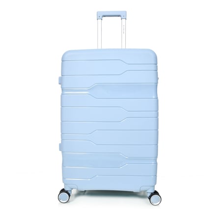 طقم حقائب سفر من مورانو من البولي بروبلين من 3 قطع و 4 عجلات دوارة مع قفل مدمج نوع TSA لون سماوي