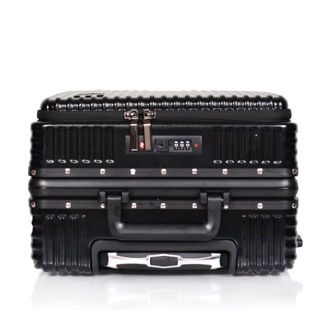 مورانو شنط سفر الومنيوم 20 أنش كبينة الطائرة أسود