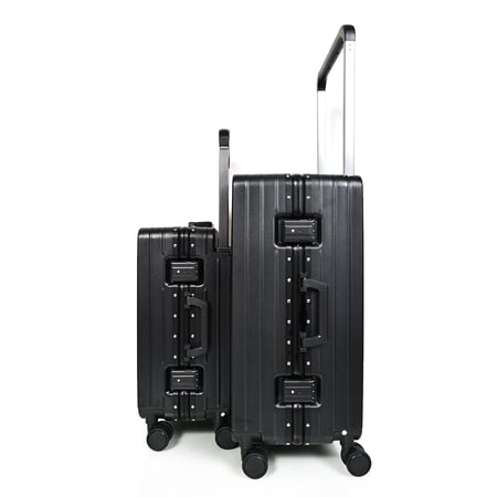 مورانو طقم شنط سفر فاخر قطعتين الامنيوم أسود