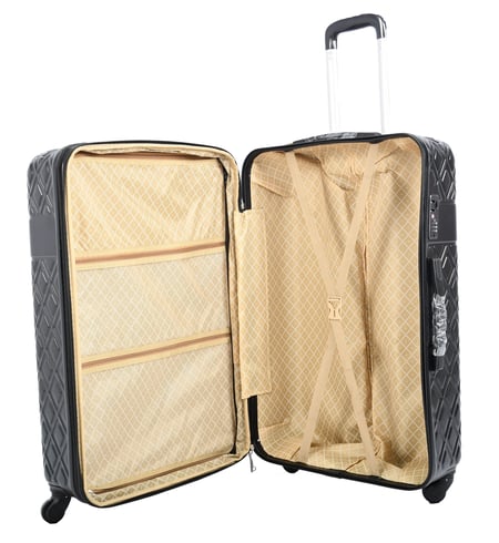 مورانو طقم شنط سفر فايبر من 4 قطع منقوش أسود