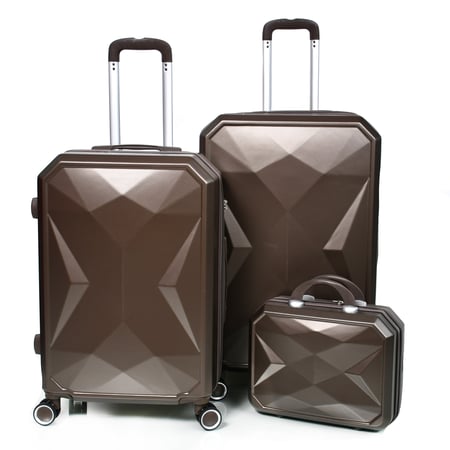 طقم شنط سفر من مورانو 4 قطع مع شنط مكياج بتصميم هندسي عصري