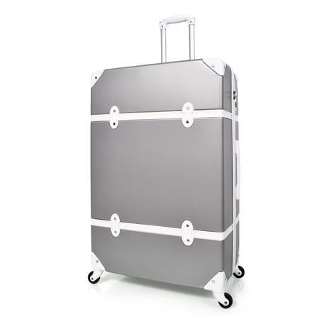 طقم شنط سفر كلاسيك مورانو من7 قطع فايبر و جلد فاخر رمادي