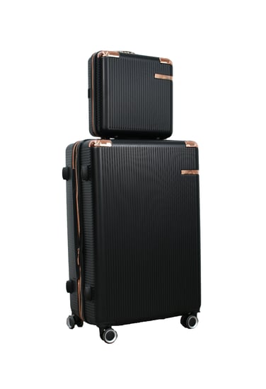 طقم شنط سفر مورانو كلاسيك ثلاثة قطع مع شنطة اكسسوارات اسود