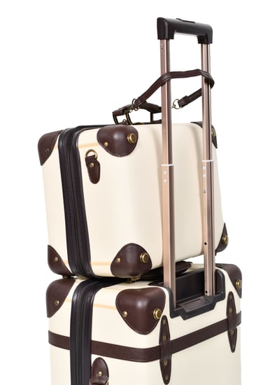 طقم شنط سفر كلاسيك جلد بلكامل مورانو اربع قطع بيج و كوفي