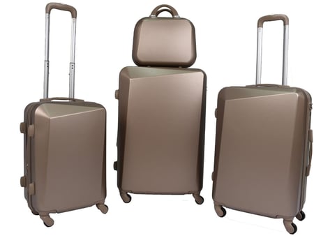 مورانو  طقم شنط سفر فايبر بسحاب توسعة 4 قطع ذهبي