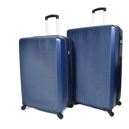 مورانو طقم شنط سفر 4 قطع فايبر بشكل مموج حديث الطراز ازرق غامق