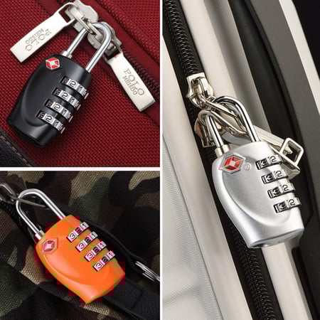 قفل شنط سفر  TSA ، قفل امان مصنوع من خليط معدني من الزنك، قفل ذي 4 ارقام