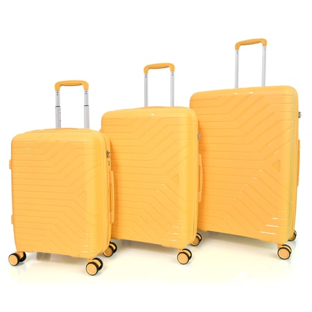 طقم شنط سفر مورانو مصنوع من البولي بروبلين 3 قطع أصفر