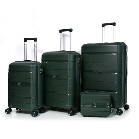 مورانو شنط سغر غير قابلة للكسر من بولي بروبلين pp عالية الجودة 4 قطع اخضر