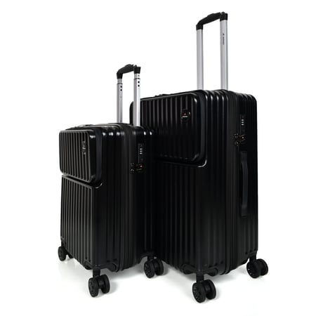 مورانو طقم شنط سفر فايبر 2 قطع أسود