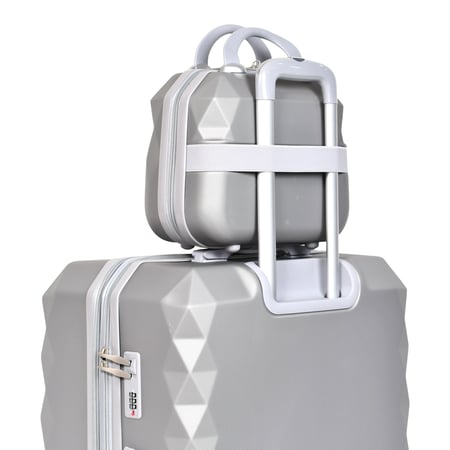 مورانو طقم شنط سفر فايبر 4 قطع سلفر