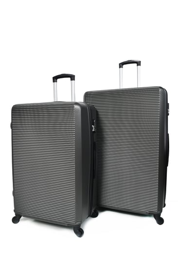 مورانو طقم شنط سفر 4 قطع فايبر بشكل مموج حديث الطراز رمادي غامق