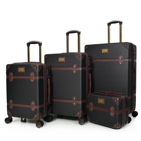 مورانو شنط سفر فايبر ثلاثة قطع مع مكياج أسود وبني