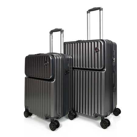 مورانو طقم شنط سفر فايبر 2 قطع رصاصي