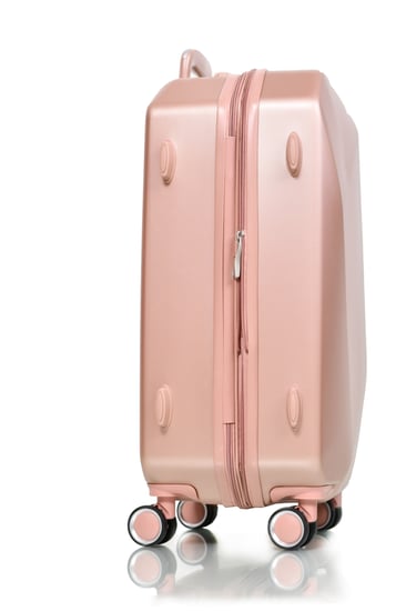 طقم شنط سفر مورانو فايبر بتصميم معين هندسي مكون من 4 قطع روز قولد