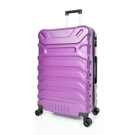 طقم شنط سفر مورانو 3 قطع فايبر بتصميم نمط مخطط بنفسجي