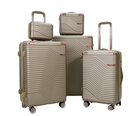 شنط سفر مورانو الفاخر اربعة قطع مع قطعتين مكياج جولد