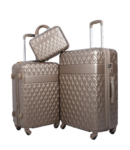 مورانو طقم شنط سفر فايبر من 4 قطع منقوش ذهبي