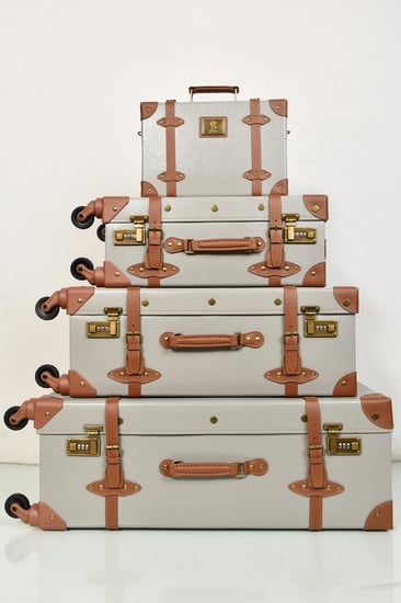 مورانو طقم شنط سفر كلاسيك جلد اربع قطع رمادي