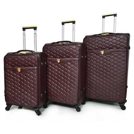 شنطة سفر جلد فاخر من مورانو مقاس 32 أنش كوفي طقم اريع قطع