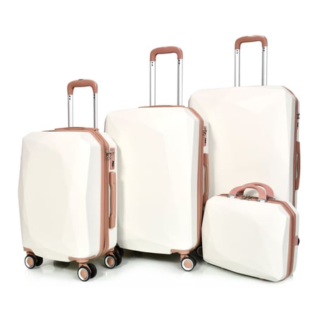 مورانو طقم شنط سفر فايبر اربع قطع بيج و روز