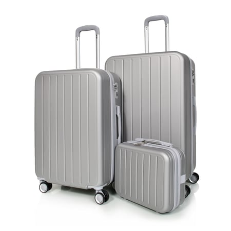 مورانو طقم شنط سفر فايبر اربع قطع سلفر