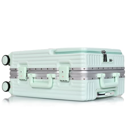 مورانو شنط سفر الومنيوم 20 أنش كبينة الطائرة أخضر