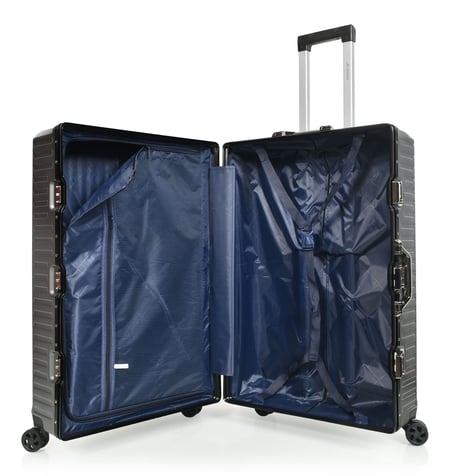 مورانو طقم شنط سفر المنيوم و فايبر ثلاثة قطع تصميم أنيق ومتين رمادي غامق