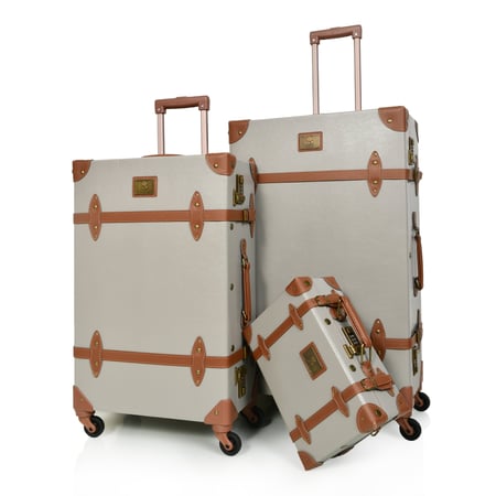 مورانو طقم شنط سفر كلاسيك جلد اربع قطع رمادي