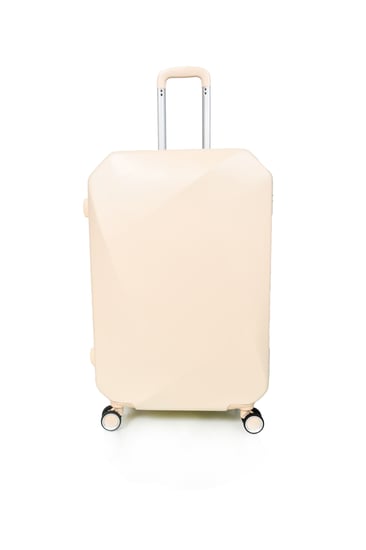 طقم شنط سفر مورانو فايبر بتصميم معين هندسي مكون من 4 قطع بيج