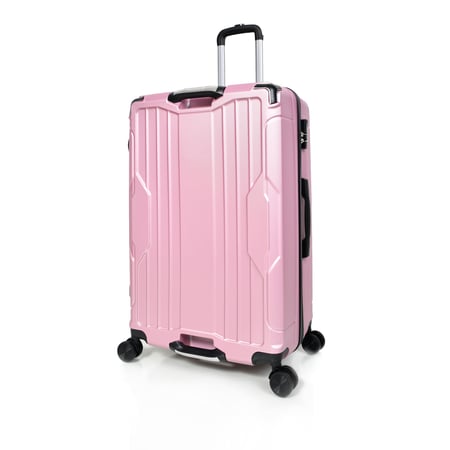 طقم شنط سفر مورانو فايبر بتصميم معينات احادية قوية 3 قطع وردي