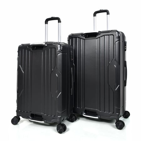 طقم شنط سفر مورانو فايبر بتصميم معينات احادية قوية 3 قطع أسود